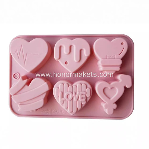 silicone 6 love Valentine's Day cake mold